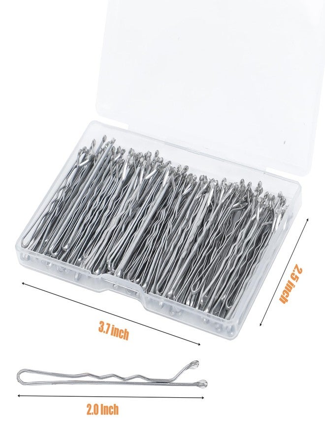 Zuolabty 100Pcs Bobby Pins Silver Hair Pins Kit for Women Girls Kids Premium Wavy Silver Bobby Pins Hair Clips for Gray White Hair with Storage Box,Suitable for All Hair Types (2inch) - Image 2